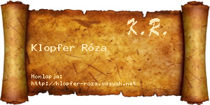 Klopfer Róza névjegykártya
