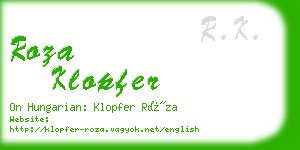 roza klopfer business card